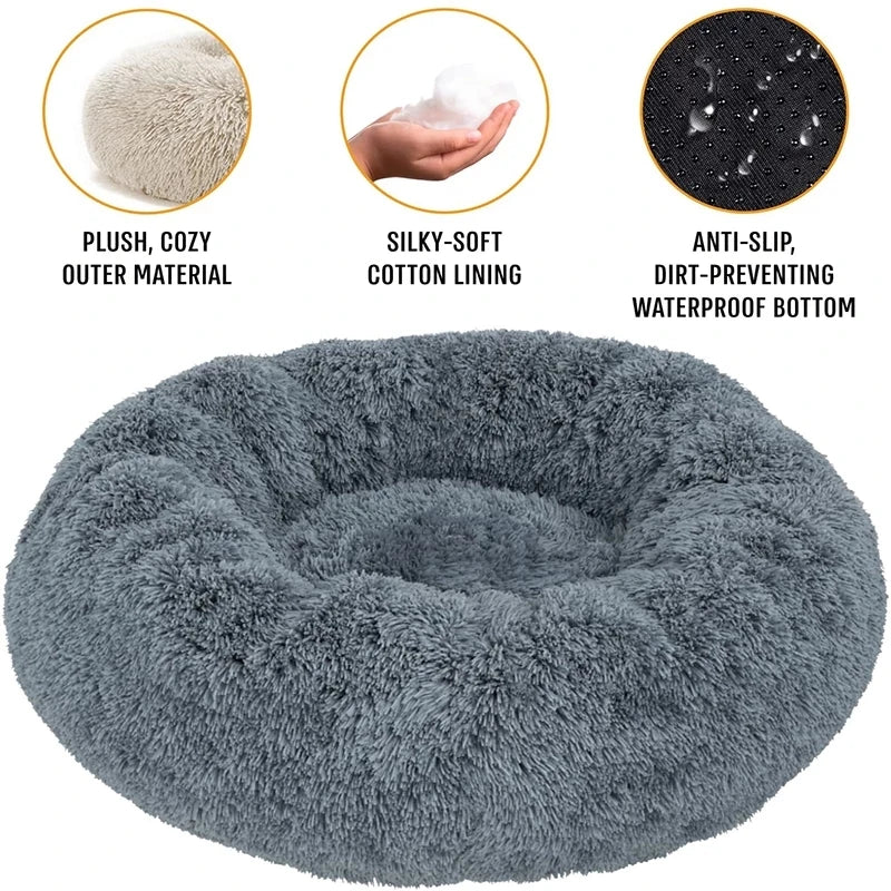 Dark gray donut bed