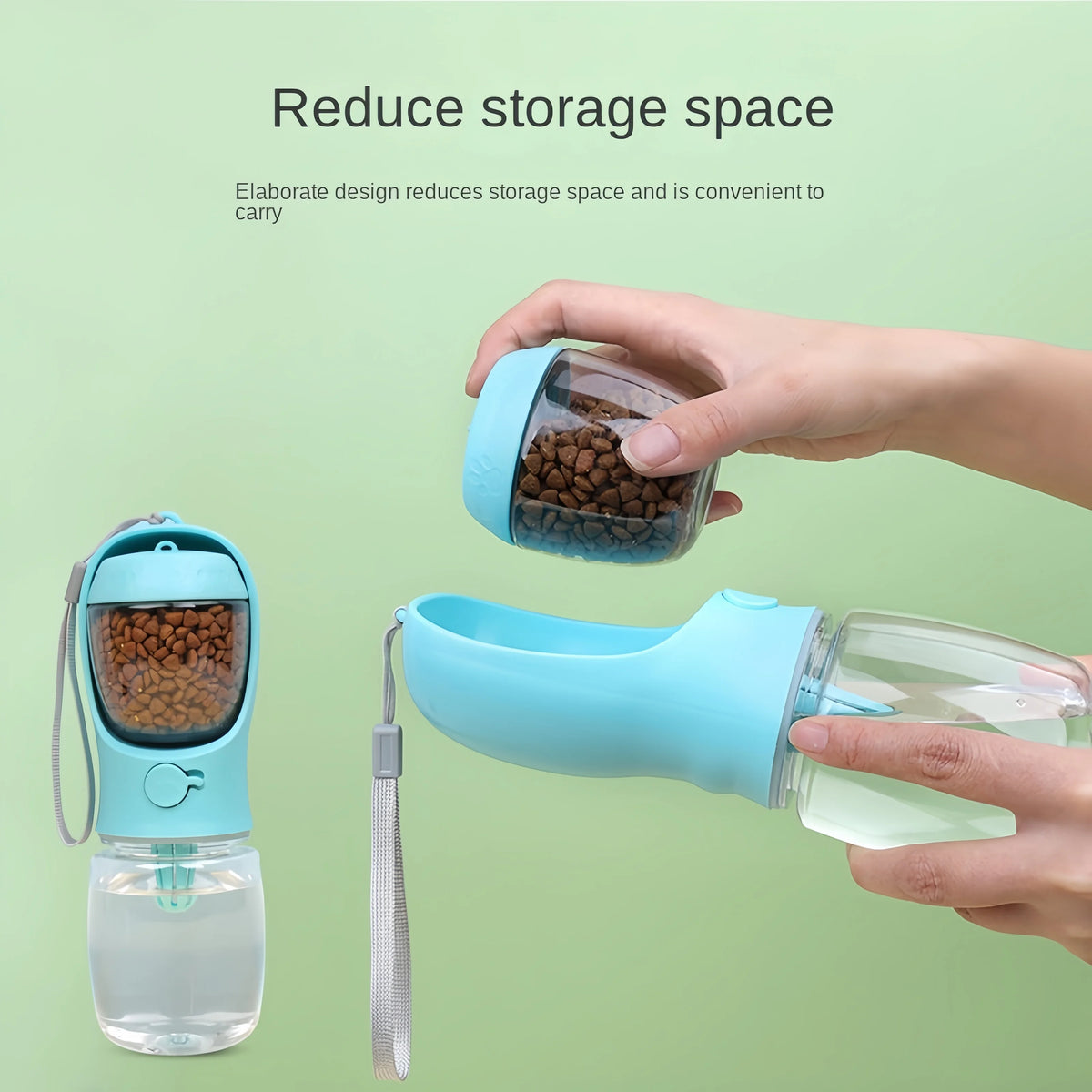 Water and snacks in one bottle