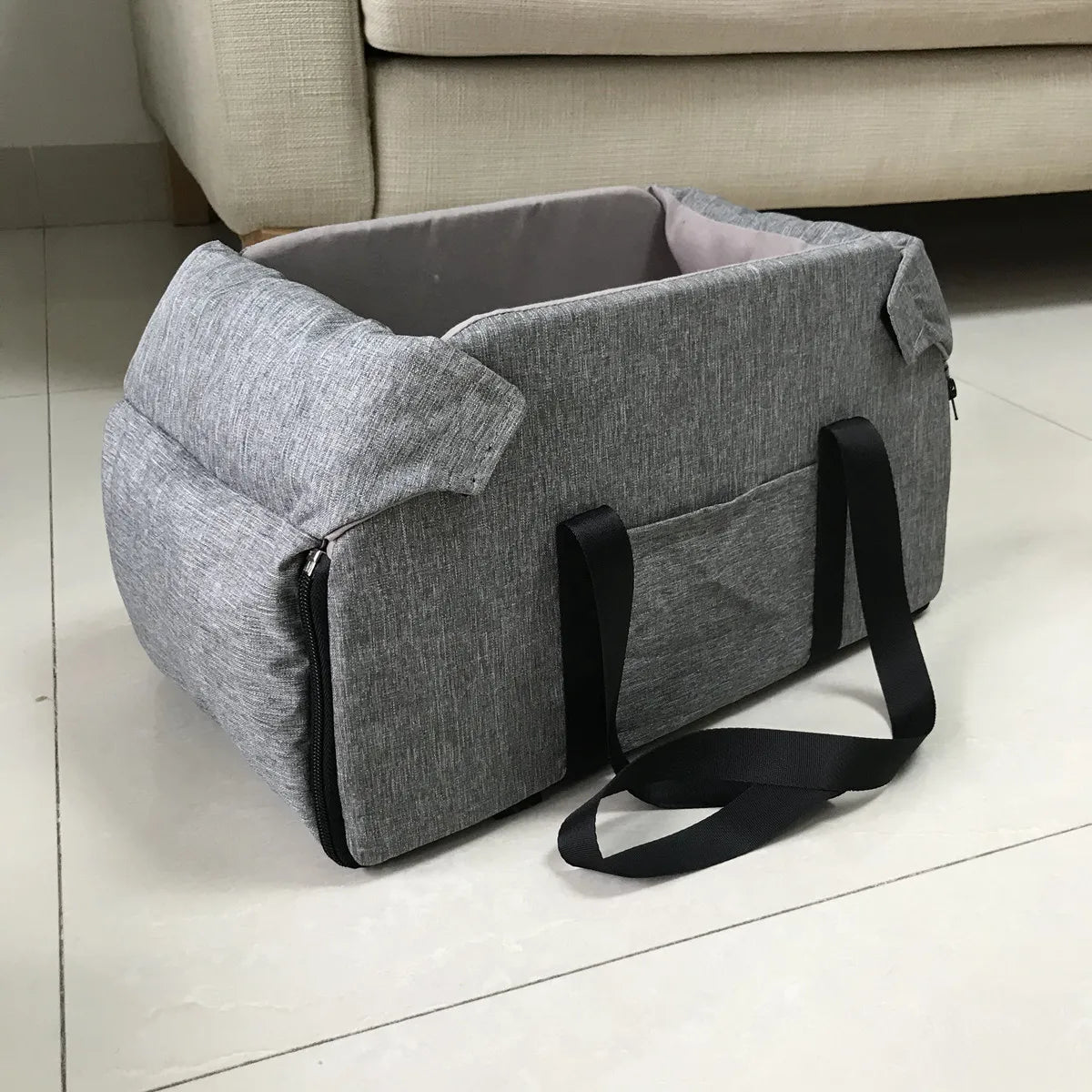 Gray console seat