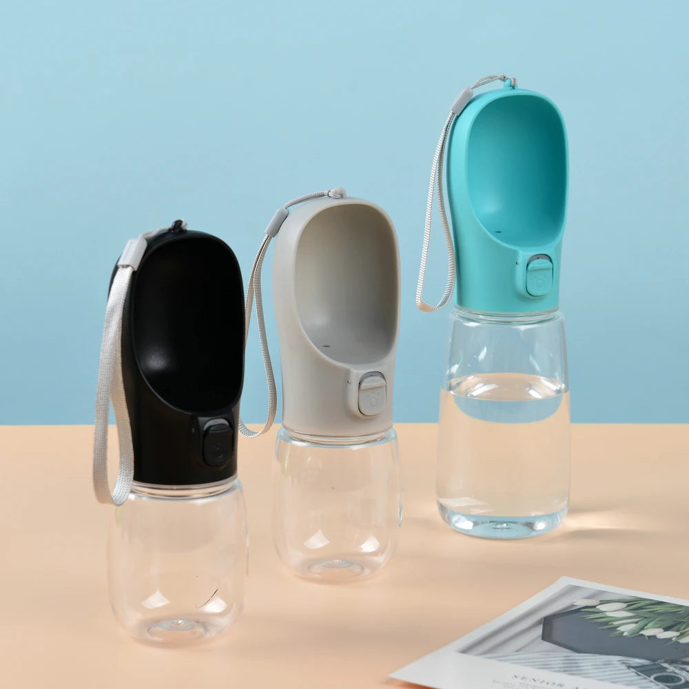 Bottles in black, gray and teal